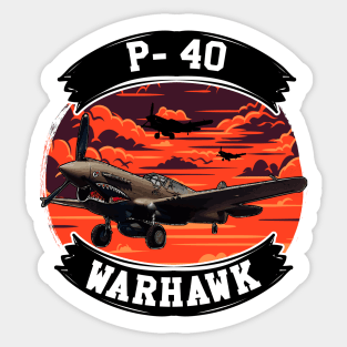 P-40 WARHAWK FORMATION Sticker